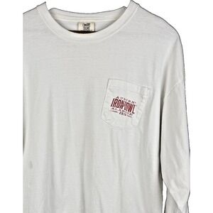 Comfort Colors Mens XL White Iron Bowl 2018 Long Sleeve Pocket T Shirt Auburn